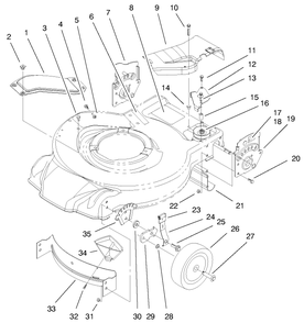 Housing, Handle Brackets, & Wheel Assembly Diagram and Parts List for 20023 9900001 - 9999999 Toro Lawn Mower