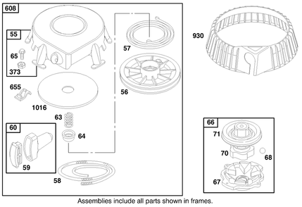 Engine Briggs & Stratton Model 192402-0645-A2 (Model 60061 Only) Diagram and Parts List for 62061 790001 - 799999 Toro Dethatcher