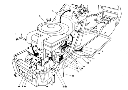 Engine Assembly Model 57360 Diagram and Parts List for 57300 0000001 - 0999999 Toro Lawn Tractor