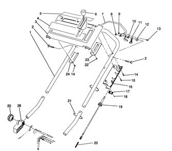 S.P. Handle Assembly) Diagram and Parts List for 20921B 2000001 - 2999999 Toro Lawn Mower