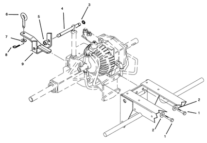 Rear Hitch Assembly Diagram and Parts List for 73421 5901047 - 5999999 Toro Lawn Tractor
