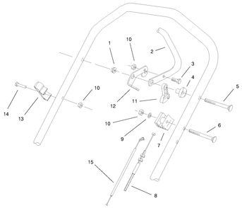 Handle Control Assembly Diagram and Parts List for 20489 8900001 - 8999999 Toro Lawn Mower