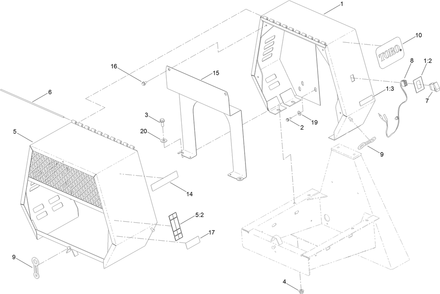 Cowl Assembly Diagram and Parts List for 68008 400000000 - 401999999 Toro Cement Mixer