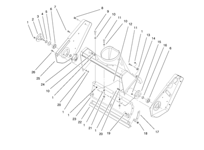 Side Plate And Scraper Assembly Diagram and Parts List for 38417 8900001 - 8999999 Toro Snow Blower
