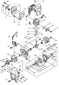 Engine Assembly Diagram and Parts List for 53009 990001 - 999999 Toro Trimmer