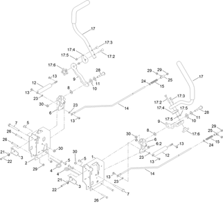 Motion Control Assembly Diagram and Parts List for 77506 418400000 - 999999999 Toro Lawn Tractor
