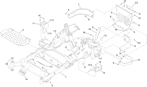 Frame Assembly Diagram and Parts List for 74952 403319825-999999999 Toro Lawn Mower