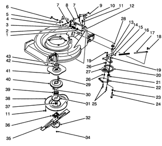Blade Brake Clutch Assembly Diagram and Parts List for 26631B 4900001 - 4999999 Toro Lawn Mower