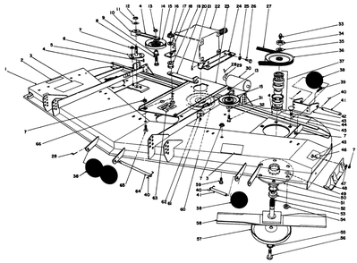 Deck Assembly Diagram and Parts List for 30564 300001 - 399999 Toro Lawn Mower