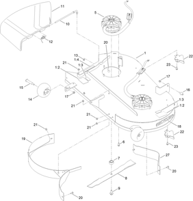 42 Inch Deck And Decal Assembly Diagram and Parts List for 75642 416300000 - 417299999 Toro Lawn Tractor