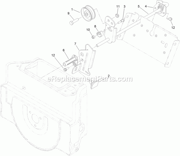 Impeller Drive Assembly Diagram and Parts List for 38811 316000001-316999999 Toro Snow Blower