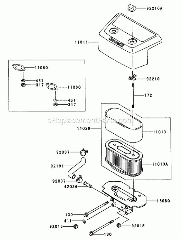 Air Filter/Muffler Assembly Kawasaki Fh680v-A Diagram and Parts List for 74175 200000001-200999999 Toro Lawn Mower