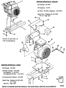 Engines Diagram and Parts List for 31-10K802 1000001 - 1999999 Toro Lawn Tractor
