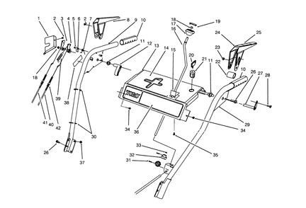 Handle Assembly Diagram and Parts List for 38540 5900001 - 5999999 Toro Snow Blower