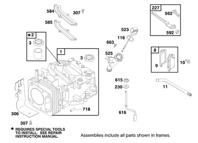 Engine Gts-200 Diagram and Parts List for 22161 8900001 - 8999999 Toro Lawn Mower