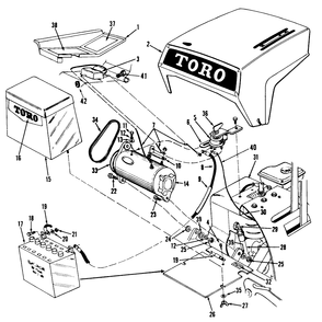 58" Professional Electrical System Assembly Parts List Diagram and Parts List for 3102 7000001 - 7999999 Toro Lawn Tractor Accessories