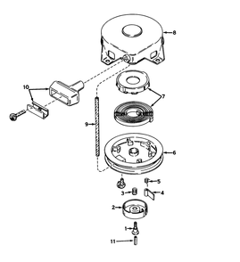 Rewind Starter No. 590420 Diagram and Parts List for 56125 2000001 - 2999999 Toro Lawn Tractor