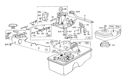 Carburetor Assembly Model 390065 For 21" Hand Propelled Model 16173 For 21" Self Propelled Model 16273 Diagram and Parts List for 16073 3000001 - 3999999 Toro Lawn Mower
