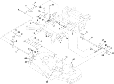 Deck Lift Assembly Diagram and Parts List for 74024 416443235 - 417399999 Toro Lawn Tractor