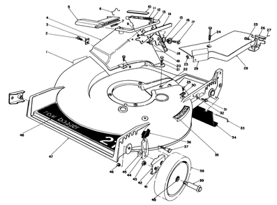 Housing Assembly Diagram and Parts List for 20672 3000001 - 3999999 Toro Lawn Mower