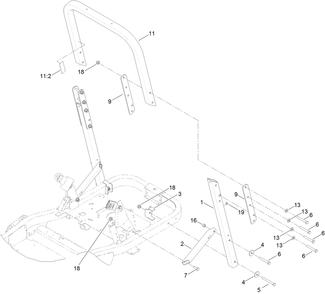 Part Location Diagram of 130-6929 Toro Upper rops asm