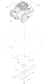 Engine And Blade Assembly Diagram and Parts List for 21311 400000000 - 999999999 Toro Lawn Mower