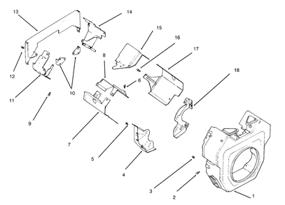 Baffles & Shroud Diagram and Parts List for 30610 490001 - 499999 Toro Lawn Tractor