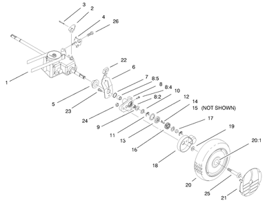 Rear Axle Assembly Diagram and Parts List for 20786 8900001 - 8999999 Toro Lawn Mower
