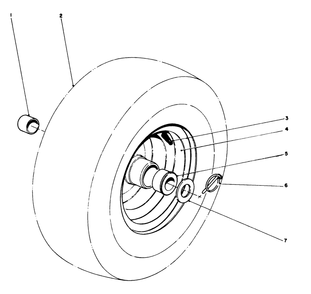 Wheel Assembly Diagram and Parts List for 38160 5000001 - 5999999 Toro Snow Blower