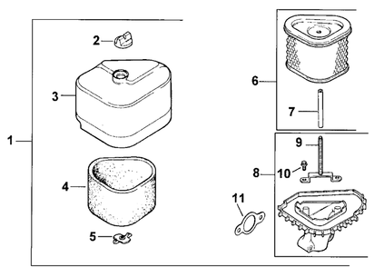 Air Cleaner Diagram and Parts List for 30177 991352 - 999999 Toro Lawn Tractor Accessories