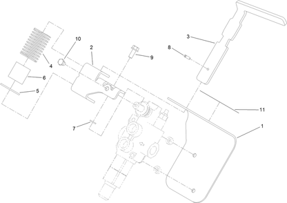 Auxiliary Control Lever Assembly Diagram and Parts List for 22318 409342969 - 409809999 Toro Lawn Tractor Accessories