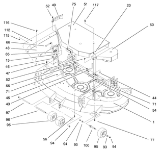 Deck And Covers Diagram and Parts List for 30147 990001 - 999999 Toro Lawn Mower
