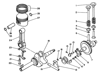 Crankshaft Assembly Diagram and Parts List for 58410 7000001 - 7999999 Toro Edger