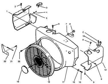 Blower Housing Diagram and Parts List for 73501 59002869 - 59002946 Toro Lawn Tractor