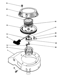Recoil Assembly Diagram and Parts List for 20747C 6000001 - 6999999 Toro Lawn Mower