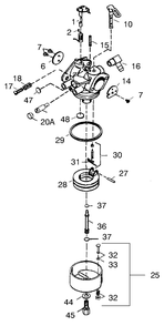 Carburetor No. 640105 Diagram and Parts List for 38590 9900001 - 9999999 Toro Snow Blower