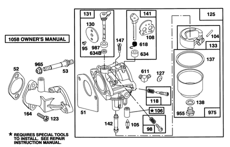 Engine Briggs & Stratton Model 283707-0160-01 Diagram and Parts List for 70141 59000001 - 59999999 Toro Lawn Tractor
