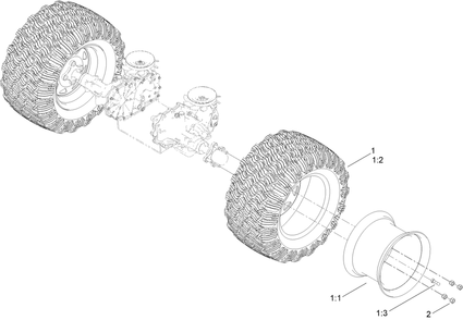 Wheel And Tire Assembly Diagram and Parts List for 76608 400000000 - 417419999 Toro Lawn Tractor