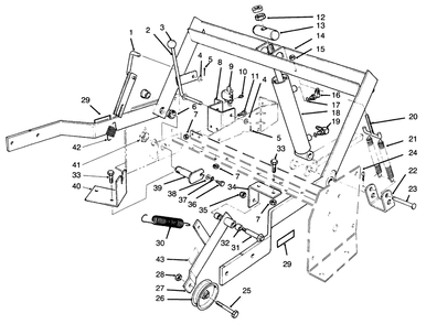 Parking Brake & Lift Frame Assembly Diagram and Parts List for 30610 690001 - 699999 Toro Lawn Tractor