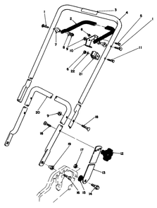 Handle Assembly Diagram and Parts List for 20586 6000001 - 6999999 Toro Lawn Mower