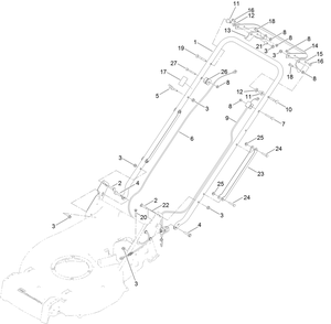 Handle Assembly Diagram and Parts List for 22297 412800000 - 999999999 Toro Lawn Mower