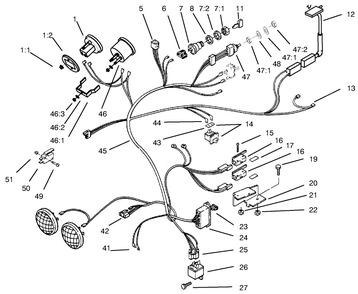 416-H Wire Harness Attachment & Component-S Diagram and Parts List for 73423 7900001 - 7999999 Toro Lawn Tractor