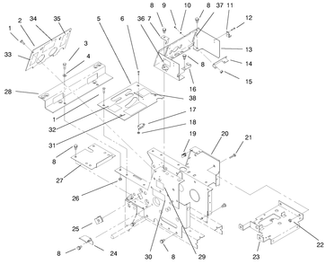 Hoodstand, Console Diagram and Parts List for 73422 7900001 - 7999999 Toro Lawn Tractor
