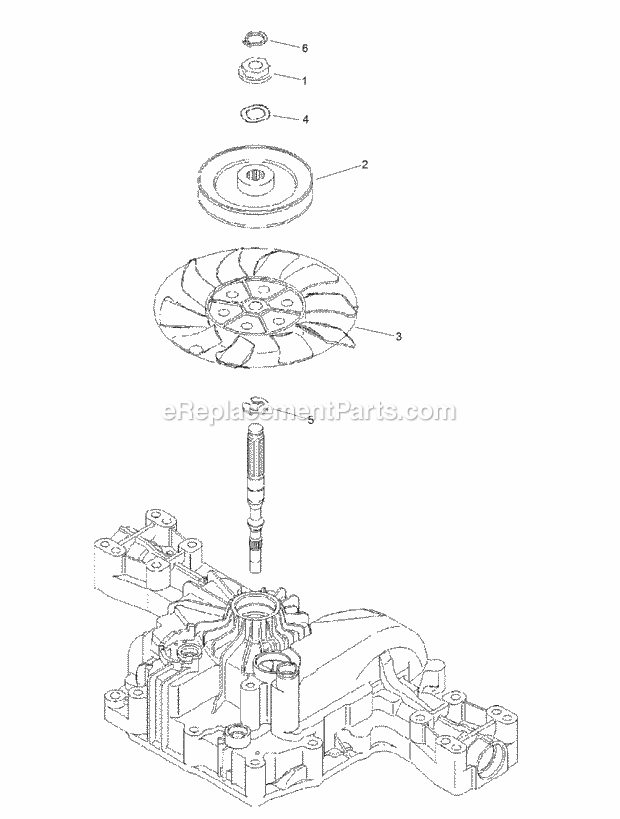 Fan Pulley Assembly Transmission Assembly No. Diagram and Parts List for 74596 315000001-315999999 Toro Lawn Mower