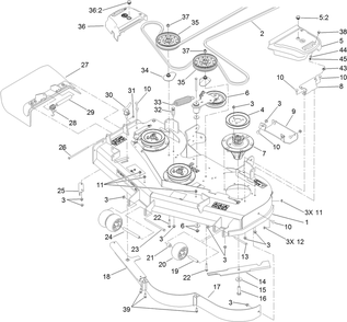 Part Location Diagram of 117-3809 Toro Deck Decal Assembly