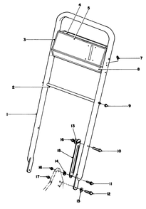 Handle Assembly Diagram and Parts List for 22151 3900001 - 3900855 Toro Lawn Mower