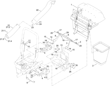 Part Location Diagram of 126-9262-03 Toro Support-Bagger, Upper