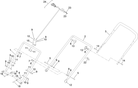 Handle Assembly Diagram and Parts List for 39901 416000000 - 999999999 Toro Snow Blower