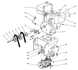 Engine Assembly Diagram and Parts List for 38510 1000001 - 1999999 Toro Snow Blower