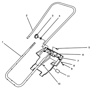 Handle Assembly Diagram and Parts List for 38176 6900001 - 6999999 Toro Snow Blower